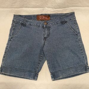 Pink Blue Denim Shorts